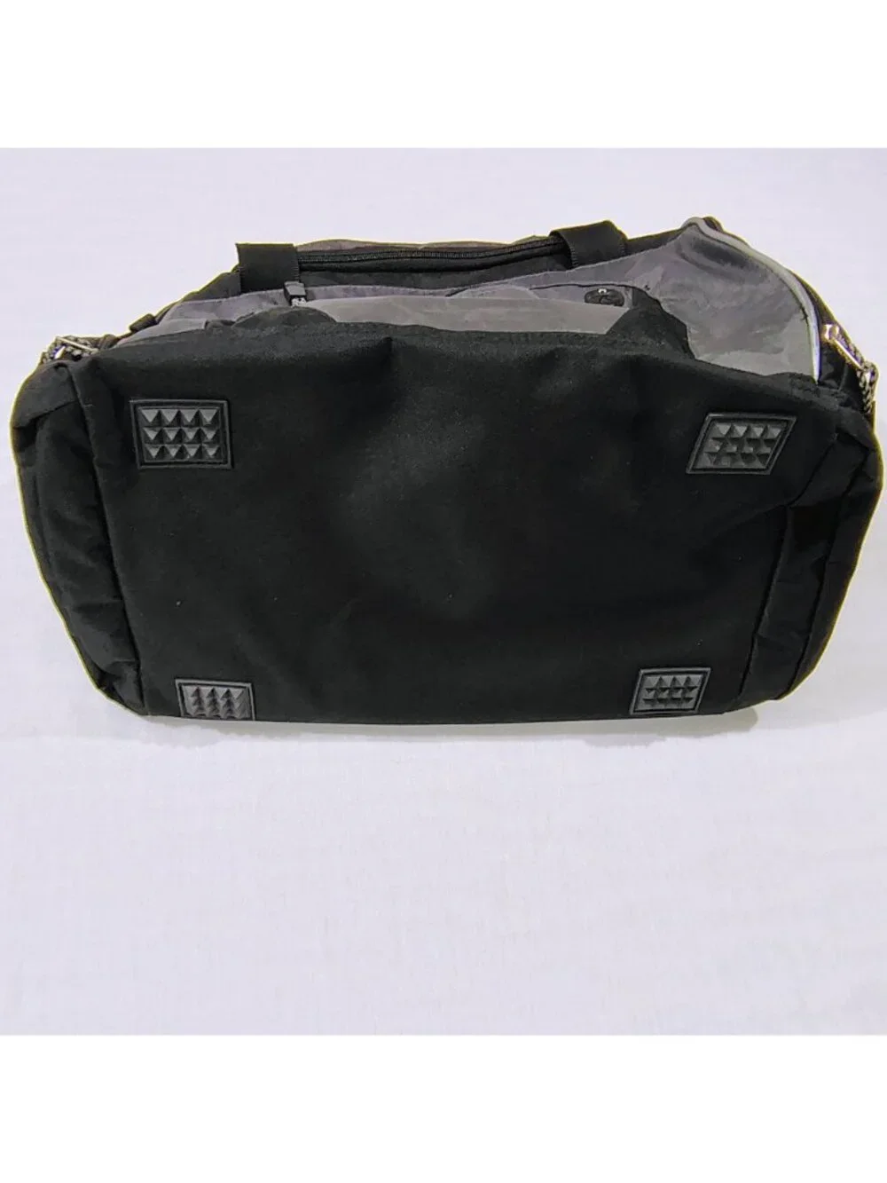 Protege Sport Black Gray Duffel Bag 20x11 Multiple Compartments Reinforced Base